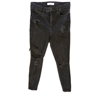 Dyndnm Kate Black Distressed Skinny Denim Jeans size 27